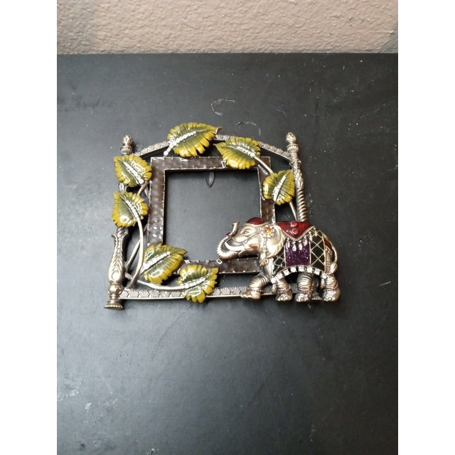 1980s Gorgeous Signed Jay Strongwater Rhinestone & Enamel Photo Holder For Sale - Image 5 of 6