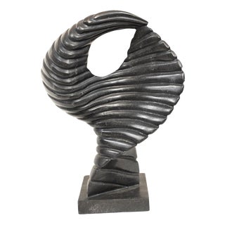 Hand Carved Abstract Art Shell Motif Statue For Sale
