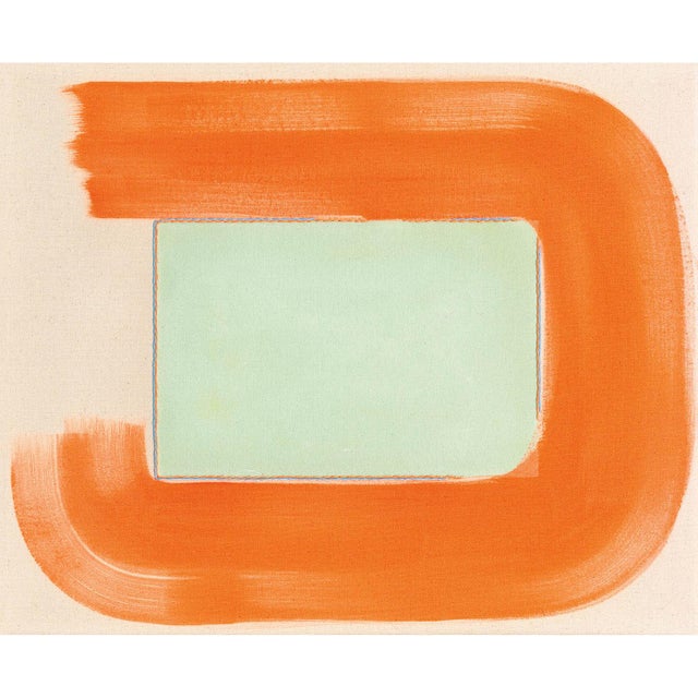 Colorful Abstract Modern Art Print, 'Celery/Orange', 30 X 38 Unframed Print For Sale