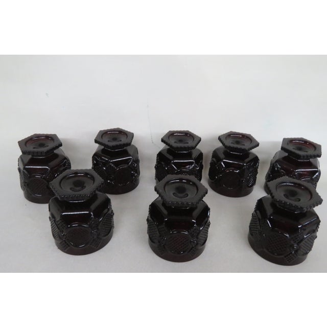 Avon Cape Cod Ruby Red Glass Set of 8 Footed Tumblers Dessert Cups 4207b For Sale - Image 4 of 10