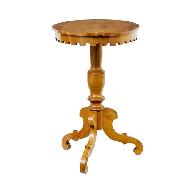 Swedish early 20th century empire revival birch pedestal desk circa 1910. Swedish 19th century small oval birch side table...