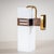 Metal Single Wall Sconce in Opaline Glass and Brass by Stilnovo, Milan, Italy, 1950s For Sale - Image 7 of 8