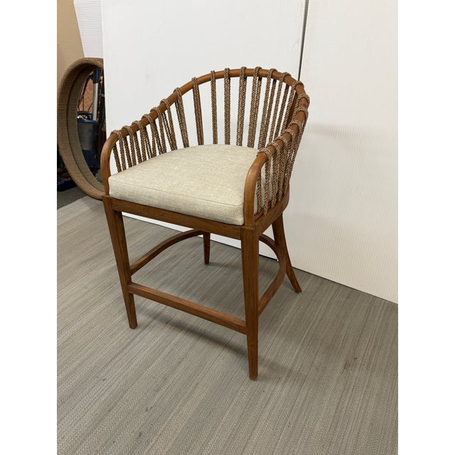 Coastal Brownstone Tulum Counter Stool For Sale - Image 3 of 12