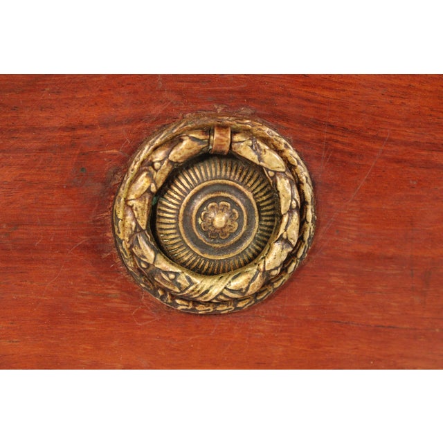 Brown Antique Louis XVI Style Brass Mounted Mahogany Chest of Drawers For Sale - Image 8 of 13