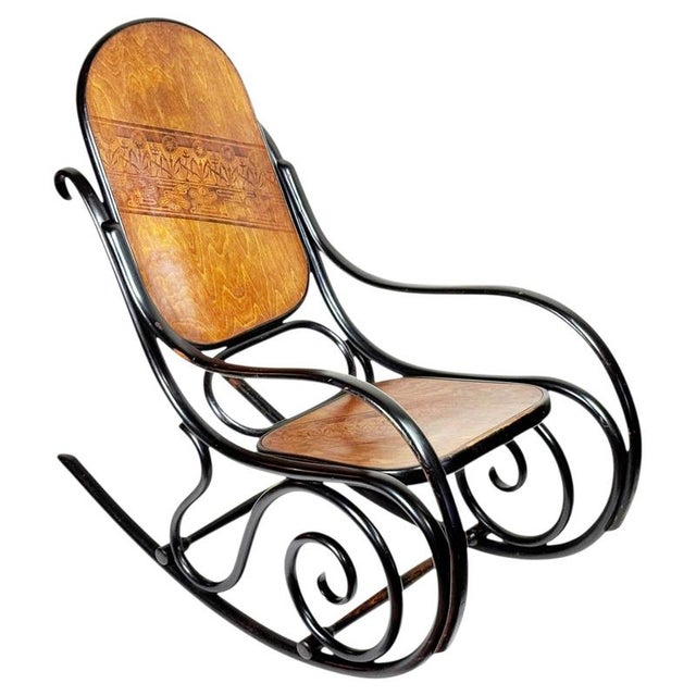 Brown Nr. 10 Rocking Chair from Thonet, 1900s For Sale - Image 8 of 8