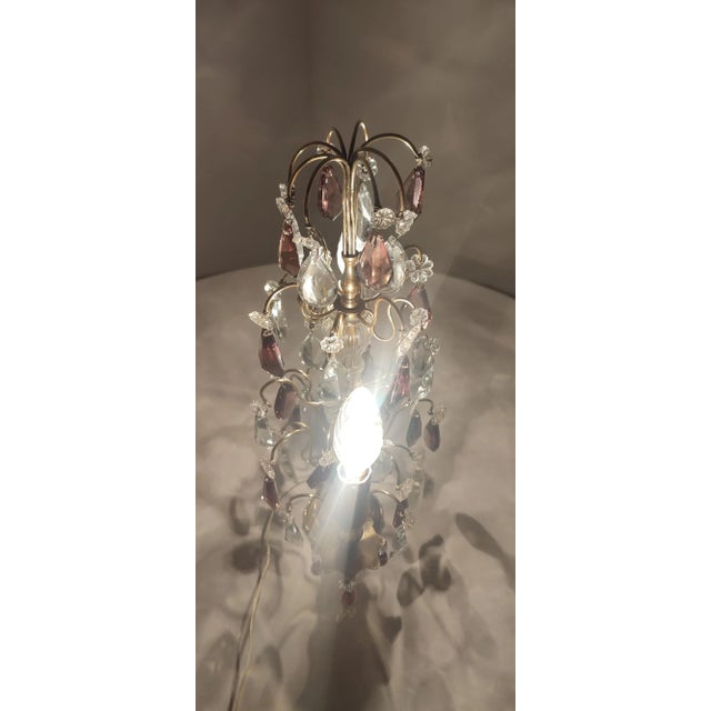 Bronze & Crystal Table Lamp, France, 1940s For Sale - Image 15 of 17