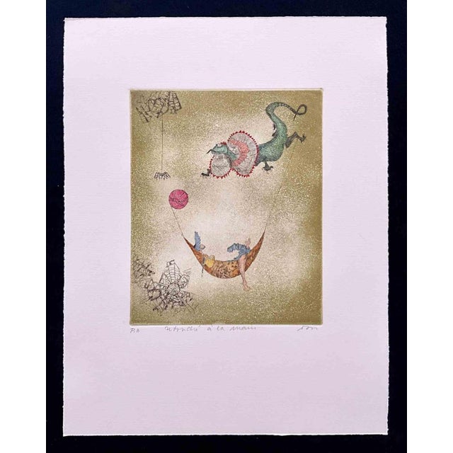 Contemporary Ossi Czinner, Zodiaco: Acquario, Etching, 1980 For Sale - Image 3 of 3