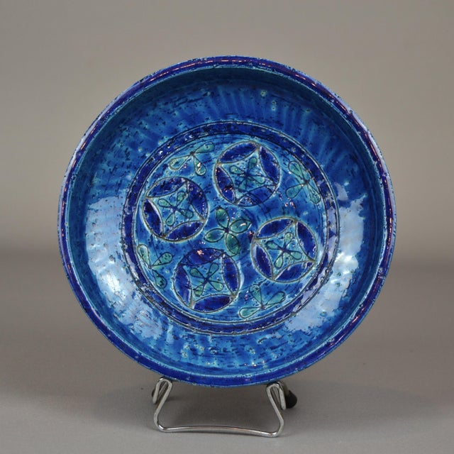 Modern Blue Rimini Ceramic Bowl by Aldo Londi for Bitossi, 1960s For Sale - Image 3 of 10