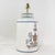 Traditional Vintage Hand Painted Tole Tea Caddy Lamp White Heraldic Crest Motif Table Lamp For Sale - Image 3 of 12