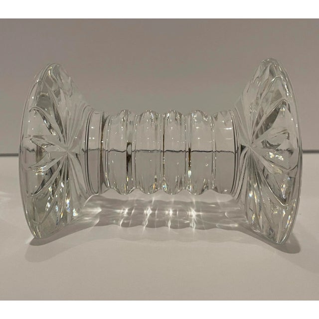 1980s Waterford Crystal knife rest, witha star burst pattern on the ends and ribbed center. At 3.5 inches long, this knife...
