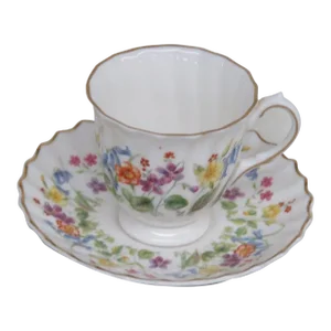 Royal Doulton Bone China Easter Morning Demitasse Tea Cup and Saucer Set