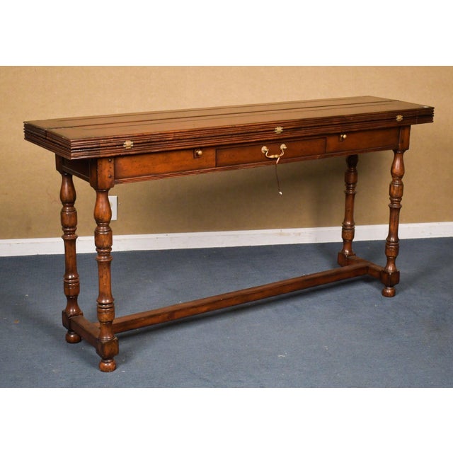 2000 - 2009 Attributed to Jonathan Charles Country Farmhouse Walnut Hunt Table For Sale - Image 5 of 12