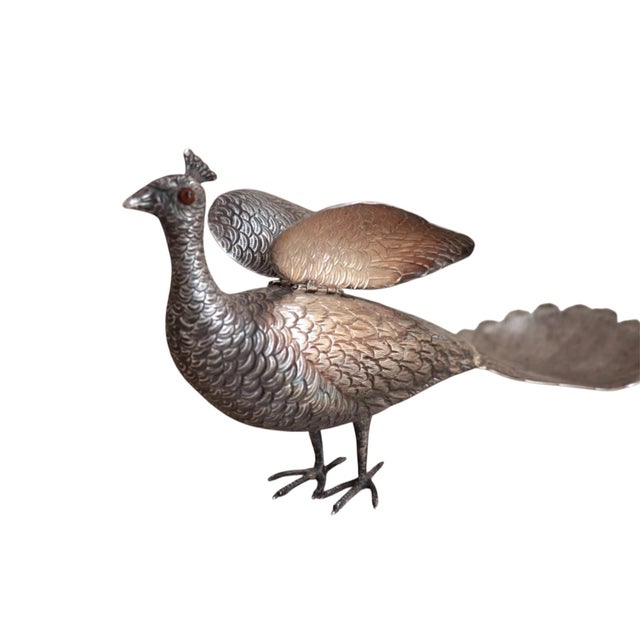 1950s French Sterling Silver Peacocks - a Pair For Sale - Image 16 of 18