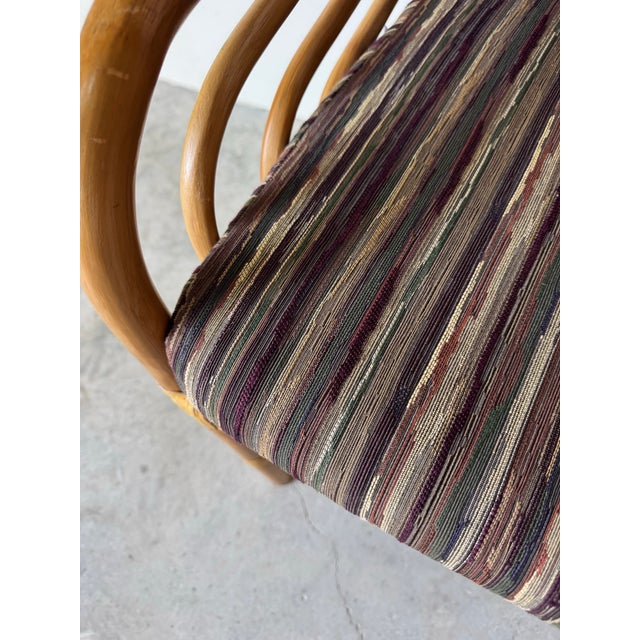 Vintage Brown Jordan Rattan and Leather Accent / Dining Chair For Sale - Image 10 of 12