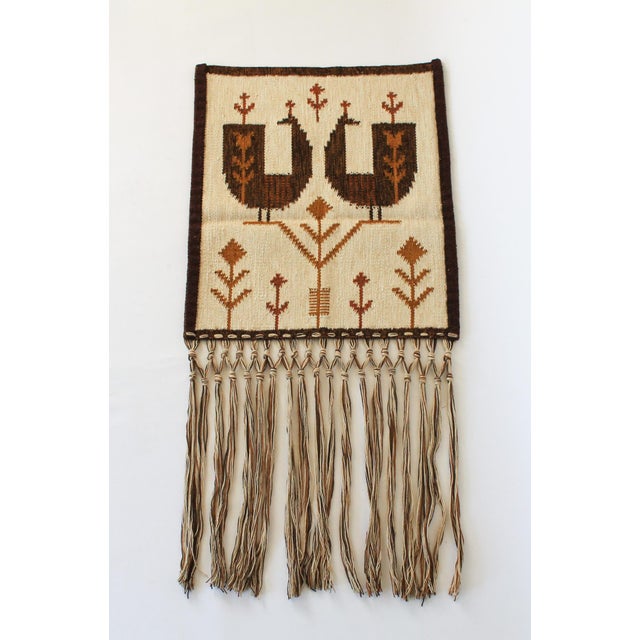 Mid-Century Woven Wool Tapestry Wall Hanging For Sale - Image 4 of 7