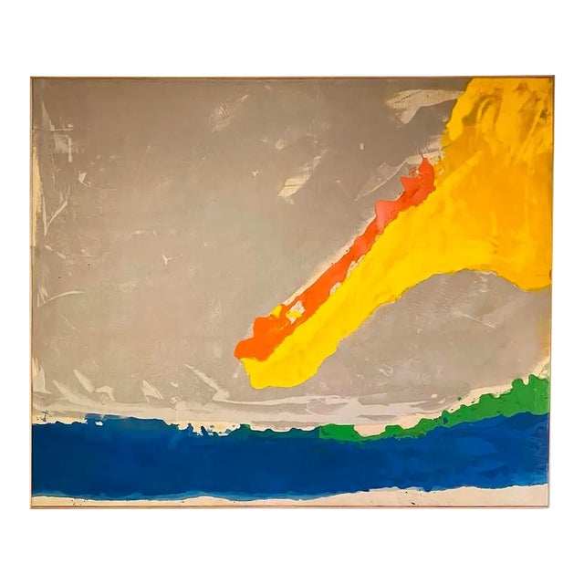 1980s Monumental Vintage Abstract Colorfield Painting For Sale