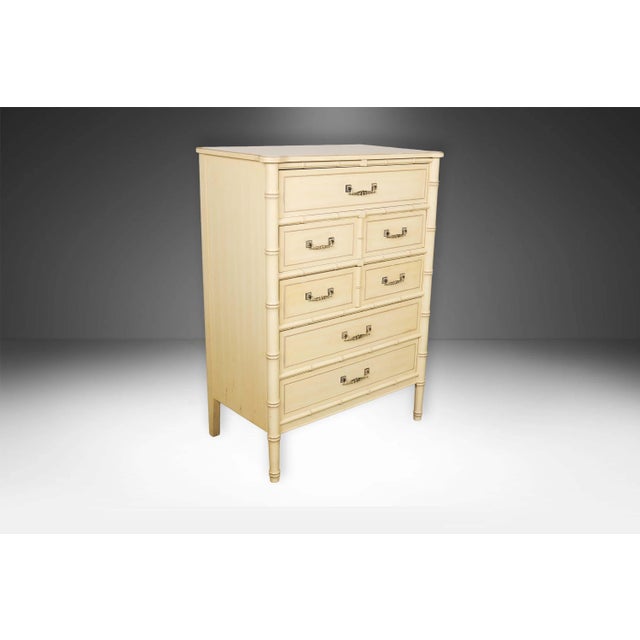 Henry Link Vintage Henry Link Bamboo Highboy Tall Dresser For Sale - Image 4 of 11