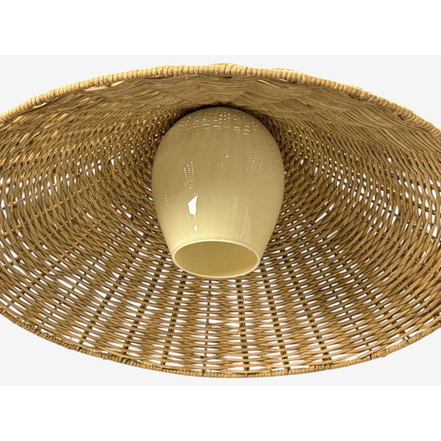 1950s 1950s V. Soini Oy, Rare Floor Lamp, Brass, Leather, Rattan For Sale - Image 5 of 11