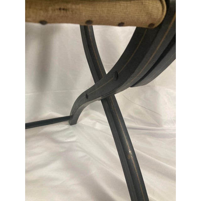 Napoleon III Ebonized Folding Armchair — Original Crewelwork, c.1875 For Sale - Image 10 of 14