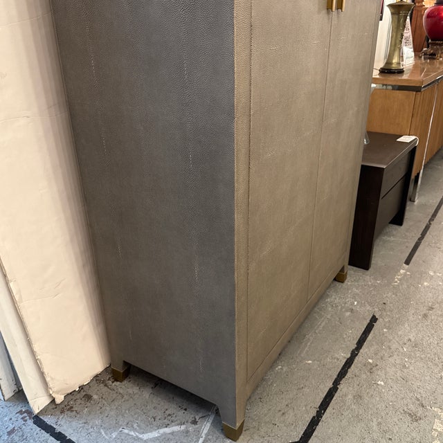 Restoration Hardware Graydon Shagreen Cabinet For Sale - Image 9 of 13