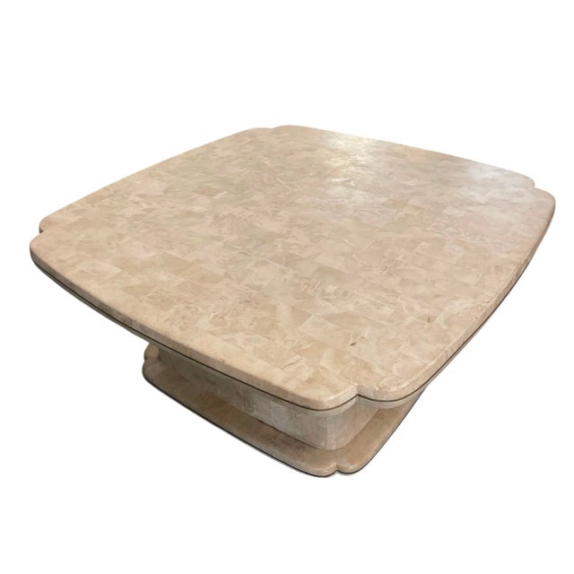 Vintage Hollywood Regency Tessellated Resin Square Coffee Table For Sale - Image 4 of 12