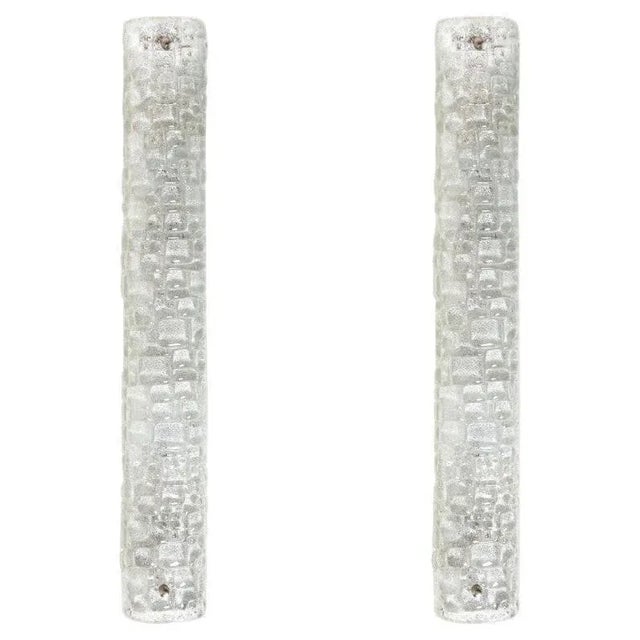 White Clear Bubbled Glass Wall Lights from Hillebrand, 1960s, Set of 2 For Sale - Image 13 of 13