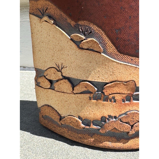 A striking example of contemporary Southwestern studio pottery, this vintage vase is hand-thrown and hand-glazed by noted...