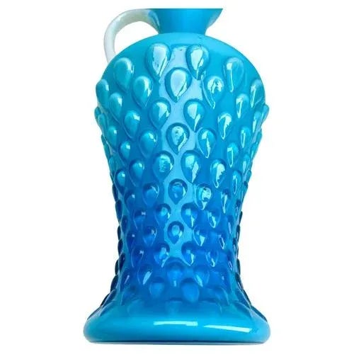 Glass Opalescent Italian Opaline Pitcher from Florence, 1950s For Sale - Image 7 of 9