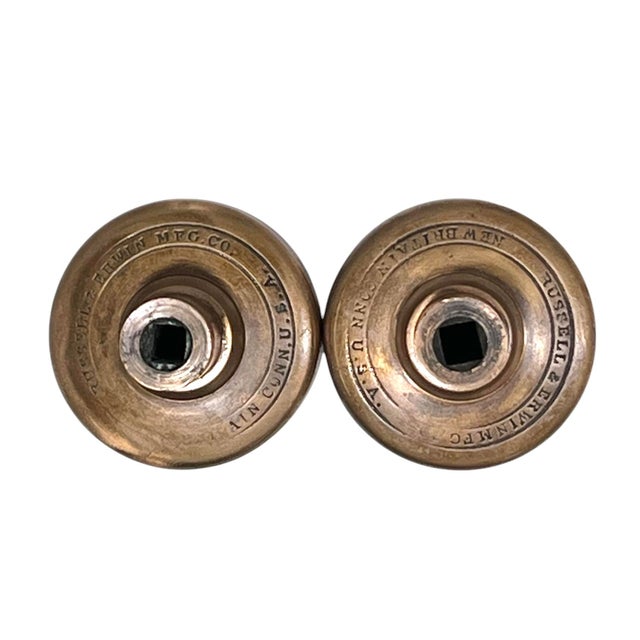 1880s Rare Antique American Bronze Door Knobs - A Pair For Sale - Image 4 of 7