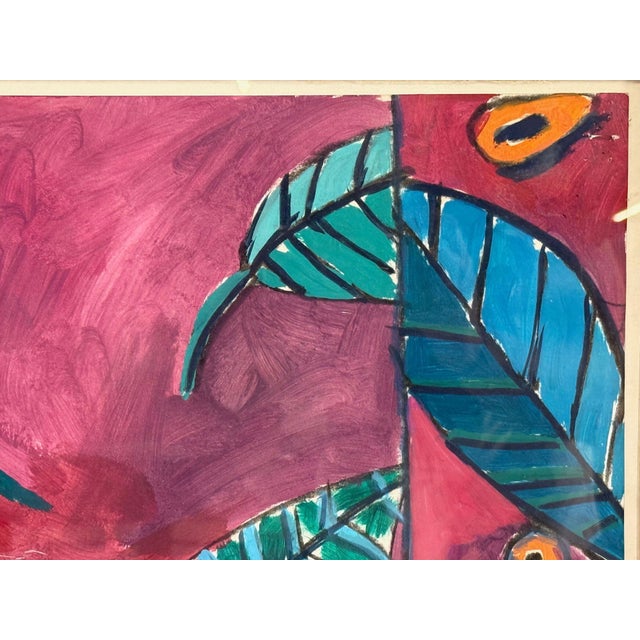 Pink Gary Komarin, Contemporary, Oil on Paper, Large Abstract Painting, Usa, 1987 For Sale - Image 8 of 13