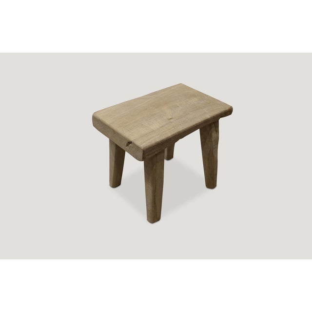 Early 21st Century Andrianna Shamaris St. Barts Teak Wood Side Table or Stool For Sale - Image 5 of 5