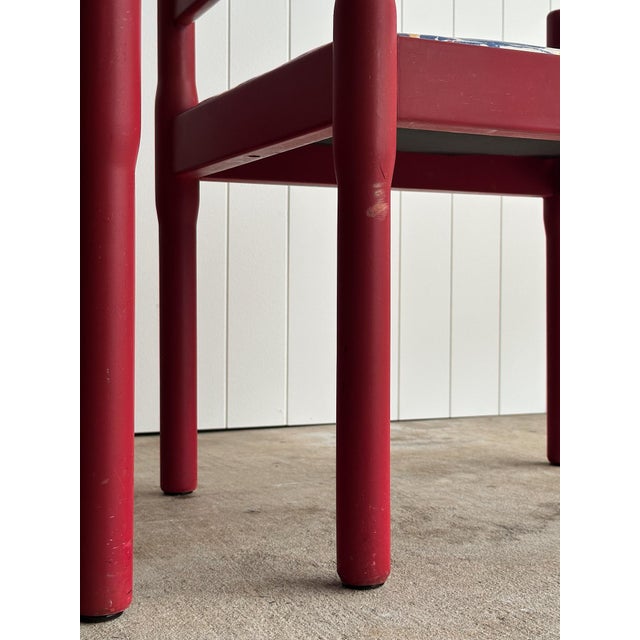Set of Six Vintage Red Lacquered Dining Armchairs, Attributed to Vico Magistretti For Sale - Image 14 of 18