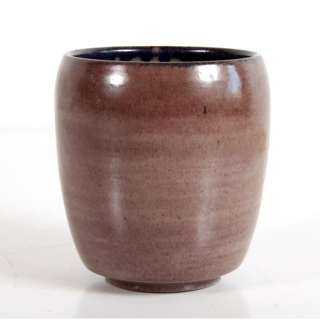 Fabulous vintage c.1956 mid century modern studio art pottery vessel by the well regarded potter, Ken McDonald! This is a...