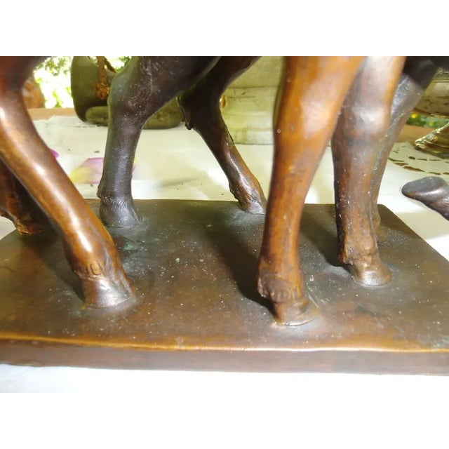 Art Deco Deer Figurine in Ceramic and Copper, 1920 For Sale - Image 10 of 11