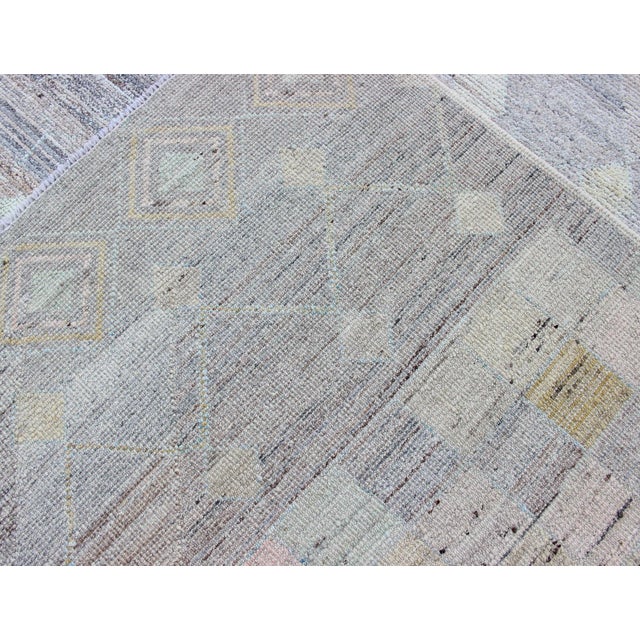 Casual Modern Design Rug in Light Grey and Pops of Colors 6'10 X 9'5 For Sale - Image 16 of 16