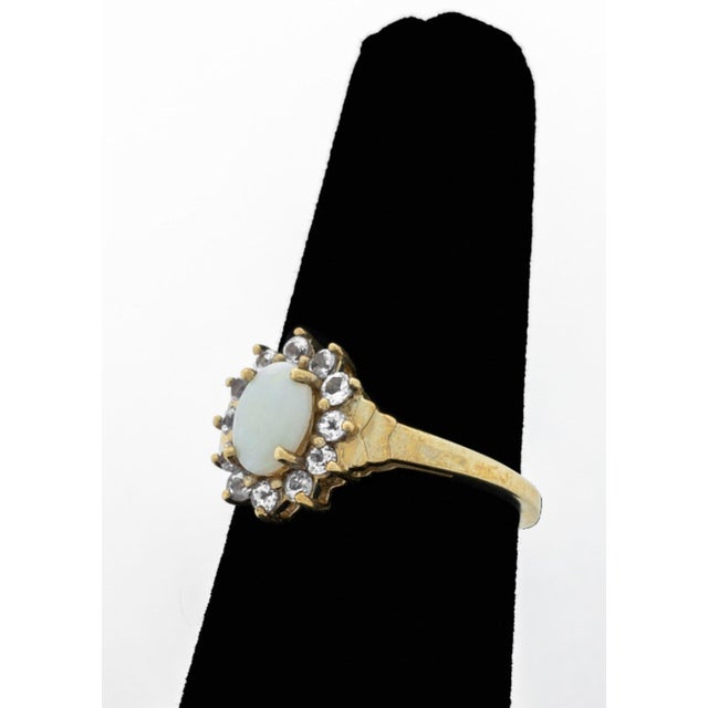 Contemporary Modernist Opal and Tanzanite 14k Yellow Gold Jewelry Set, 3 For Sale - Image 3 of 12