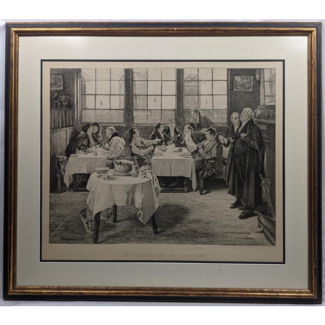 Impressive matched pair of large framed legal-themed engravings, offered together as a coordinated set. Both works feature...