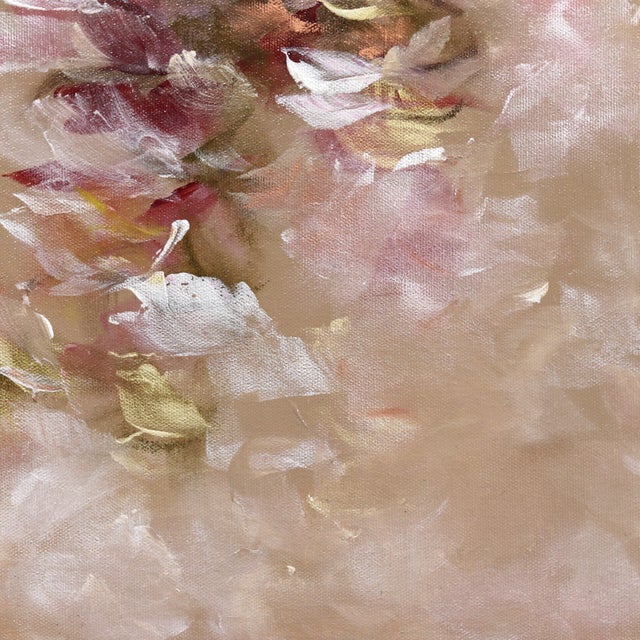 Love Season - Dreamy Romantic Abstract Textural Soft Blush Tone Floral Painting Original Artwork by Vé Boisvert For Sale - Image 4 of 9
