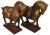 Wood Chinese Tang Dynasty Style Decorative Carved Wood Horse Sculptures, Set of 2 For Sale - Image 7 of 12
