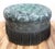 Late 20th Century Vintage Upholstered American Modern Round Tufted Bench Poof Ottoman For Sale - Image 5 of 12