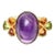 Vintage 14 Karat Yellow Gold, Amethyst, Citrine and Peridot Cocktail Ring Size 6.5 For Sale