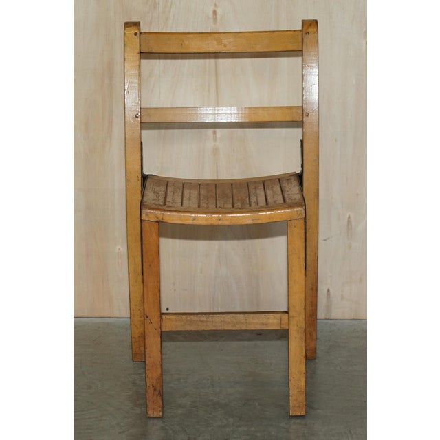 Brown English Oak Stacking Chairs with Period Finish, 1930s, Set of 4 For Sale - Image 8 of 16