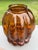1960s Mid 20th Century Hand-Blown Amber Art Glass Pumpkin Melon Ribbed Lamp Shade 4" Fitter For Sale - Image 6 of 10