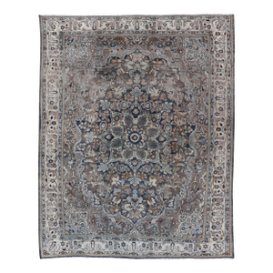 Antique Persian Bibikabad Rug With an Ornate Medallion 8'10 X 11'10