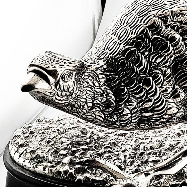 Victorian Victorian Silverplate Pheasant Mounted on Upscale Black Oval Base For Sale - Image 3 of 3