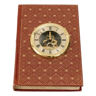 Antique Book With Clock Mechanism Inserted Into Cover For Sale