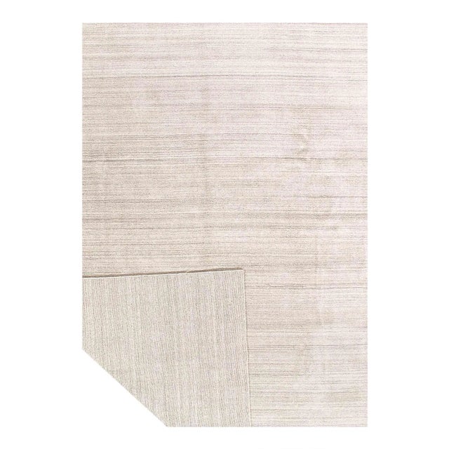 Modern 2020s Beige Color Hand Knotted Modern Rug For Sale - Image 3 of 4