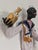 Mid-Century Modern 1950s Figurative Venetian Polychrome Glazed Ceramic Sailor Wall Sconce, Signed For Sale - Image 3 of 11