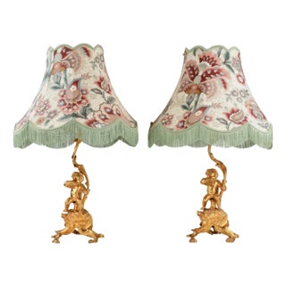 Putti Table Lamps, Set of 2 For Sale