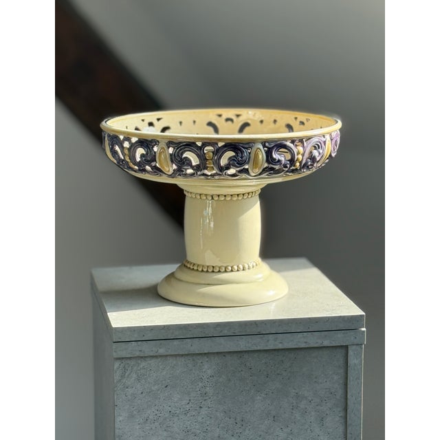 Rare openwork bowl rim with elaborate three-dimensional design Beaded band decoration on the base Glaze in a very typical...